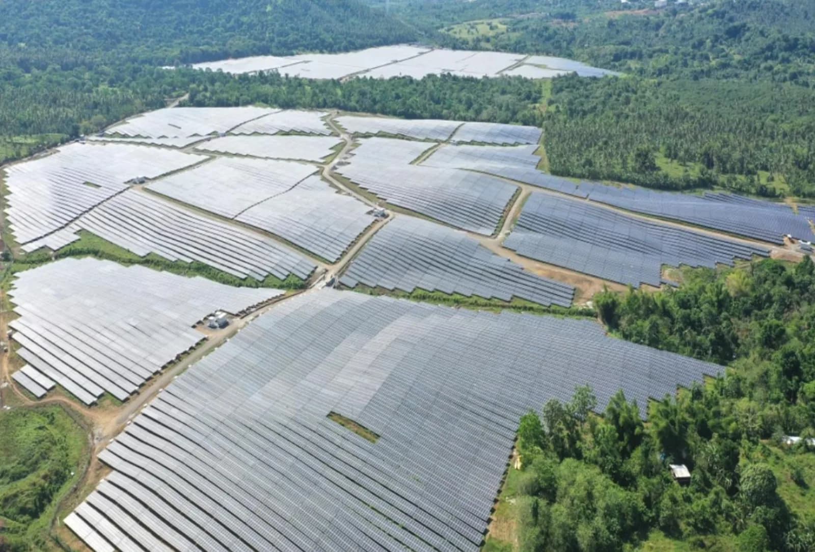 Aerial of the Gigasol solar farm in Alaminos, Laguna